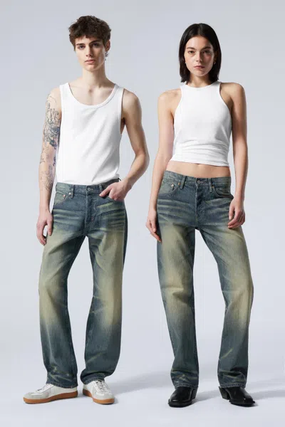Weekday Orbit Mid Rise Regular Straight Leg Jeans In White