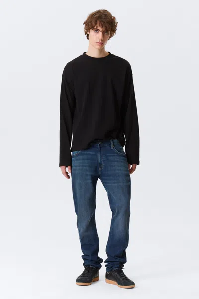 Weekday Orion Mid Rise Slim Fit Straight Leg Jeans In Blue