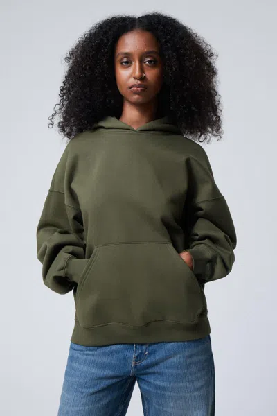 Weekday Oversized Heavyweight Hoodie In Green