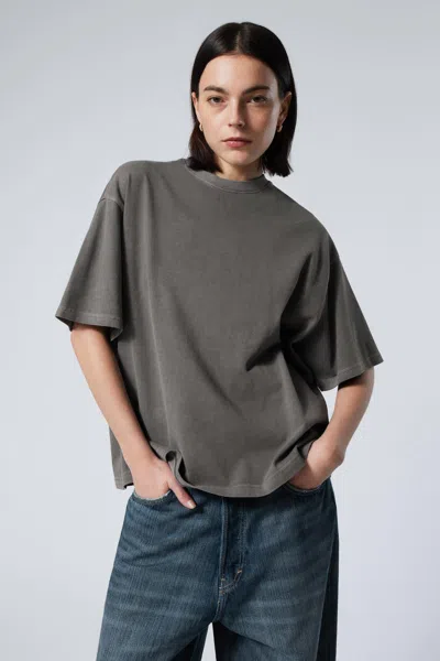 Weekday Oversized Heavyweight T-shirt In Grey