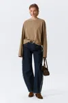 Weekday Oversized Long Sleeve T-shirt In Brown
