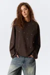 Weekday Oversized Long-sleeved Stud T-shirt