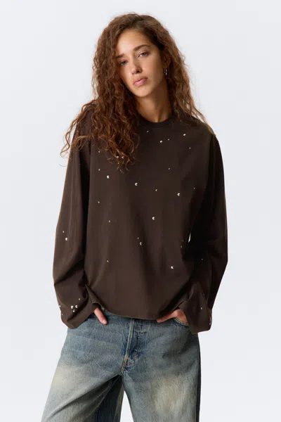 Weekday Oversized Long-sleeved Stud T-shirt
