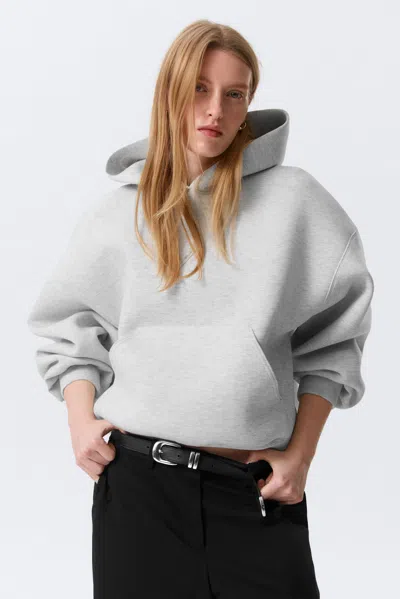Weekday Oversized Scuba Hoodie In Gray