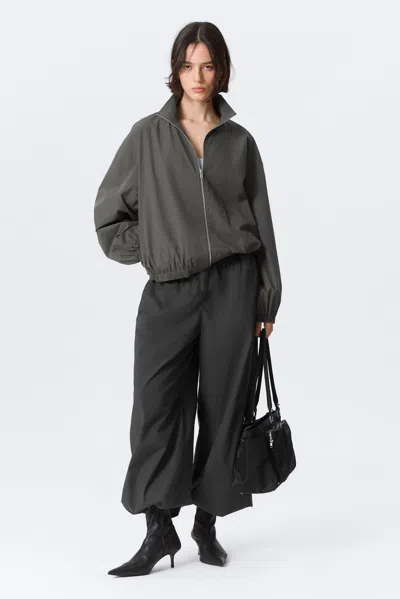 Weekday Oversized Track Jacket In Gray