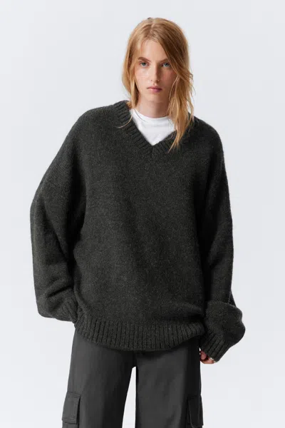 Weekday Oversized V-neck Wool Blend Sweater