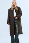 Weekday Oversized Wool-blend Coat In Brown