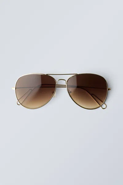 Weekday Pilot Sunglasses In Gold