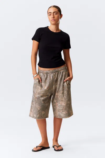 Weekday Printed Oversized Knee-length Terry Shorts
