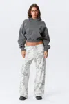Weekday Printed Wide-leg Pull-on Trousers In White