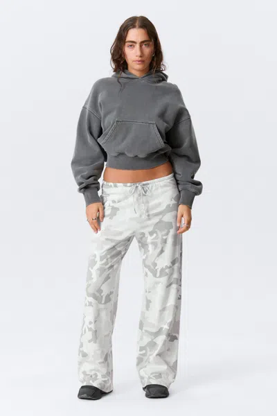 Weekday Printed Wide-leg Pull-on Trousers In White