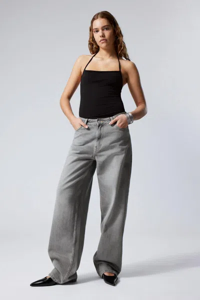 Weekday Rail Mid Loose Straight Jeans In Grey