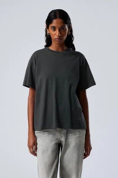 Weekday Relaxed Boxy Cotton T-shirt In Grey