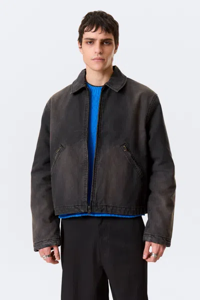 Weekday Relaxed Boxy Zip Jacket In Black