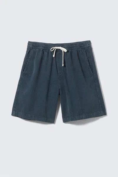 Weekday Relaxed Corduroy Drawstring Shorts In Blue