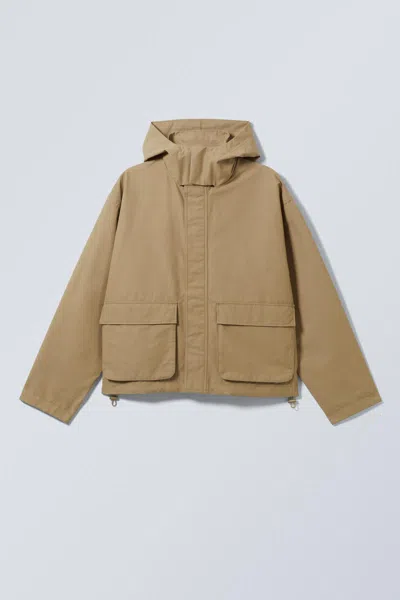 Weekday Relaxed Fit Hooded Jacket In Brown