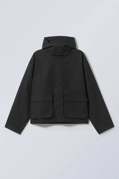 Weekday Relaxed Fit Hooded Jacket In Black