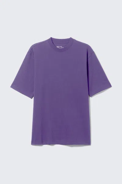 Weekday Relaxed Fit Short-sleeved Cotton T-shirt In Purple