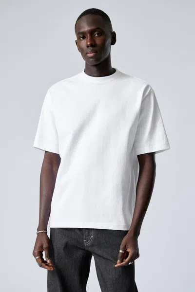 Weekday Relaxed Fit Short-sleeved Cotton T-shirt In White