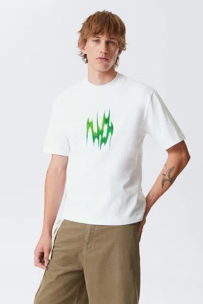 Weekday Relaxed Fit T-shirt With Graphic Front And Back Print In White