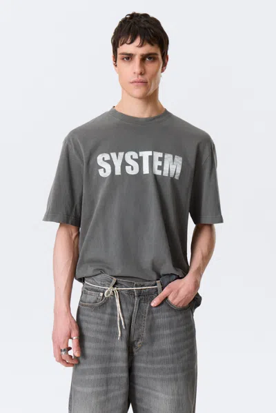 Weekday Relaxed Graphic Printed T-shirt In Gray