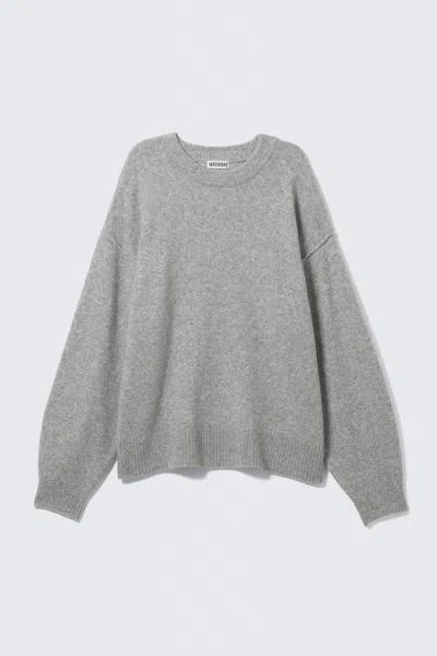 Weekday Relaxed Knitted Sweater In Gray