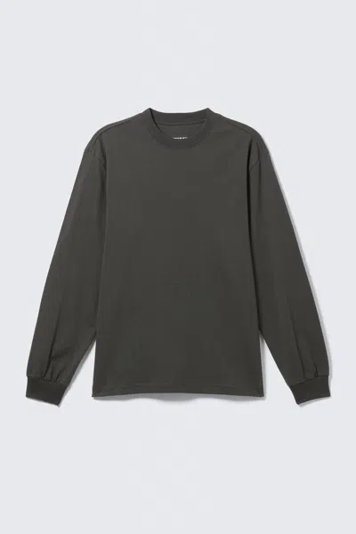 Weekday Relaxed Long-sleeved T-shirt In Gray