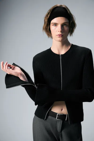 Weekday Ribbed Fitted Zip Cardigan