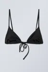 Weekday Shiny Triangle Bikini Top In Black