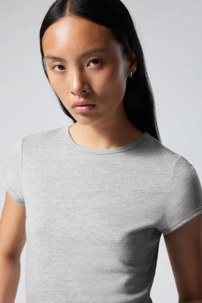 Weekday Short Sleeve Fitted T-shirt In Black