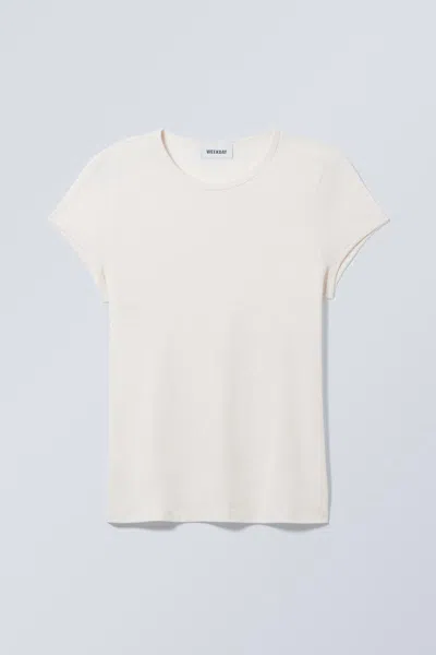 Weekday Short Sleeve Fitted T-shirt In Black