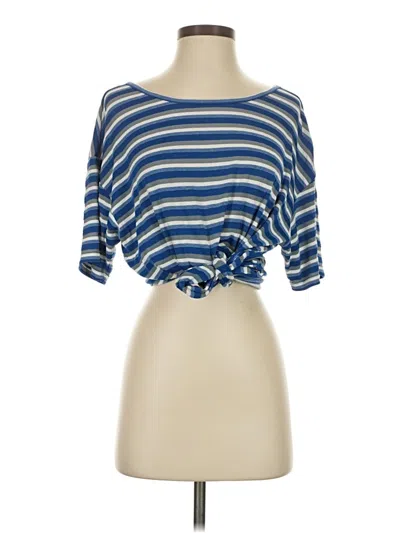 Pre-owned Weekday Short Sleeve Top Blue Boatneck Tops