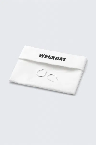 Weekday Silver-plated Open-end Hoop Earrings