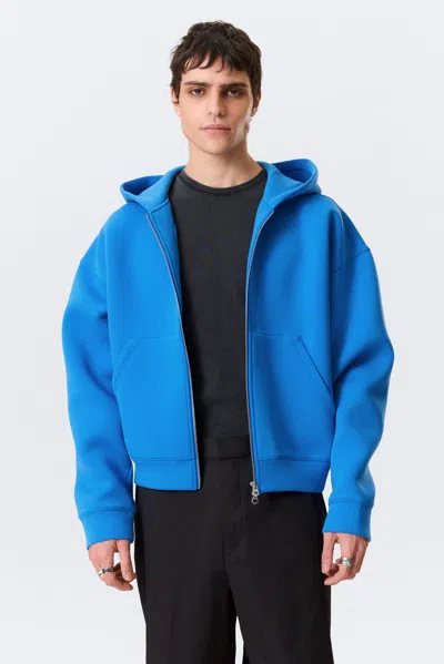 Weekday Simon Scuba Zip Hoodie In Blue