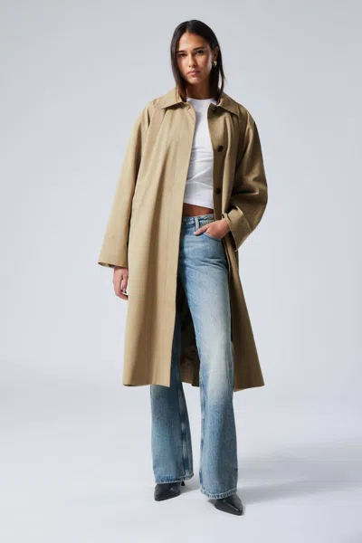 Weekday Single-breasted Oversized Car Coat In Neutral