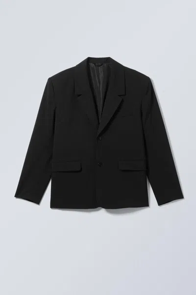 Weekday Single-breasted Relaxed Tailored Blazer In Black
