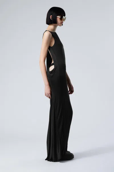 Weekday Sleeveless Draped Maxi Dress In Black