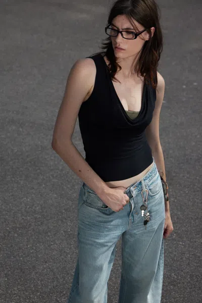Weekday Sleeveless Draped Waterfall Top