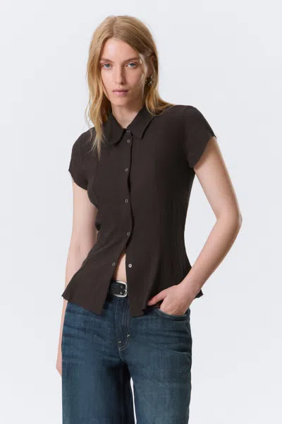 Weekday Slim Fit Short-sleeved Crepe Shirt