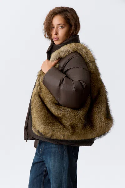 Weekday Slouchy Faux Fur Shoulder Bag