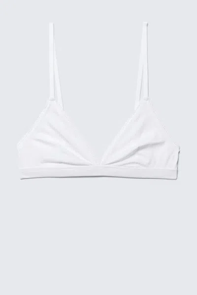 Weekday Soft Cotton Triangle Bra In White