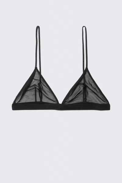 Weekday Soft Mesh Triangle Bra In Black