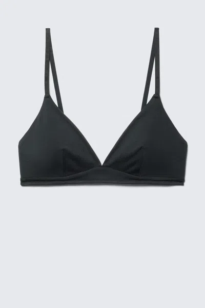 Weekday Soft Padded Triangle Bra In Black