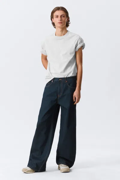 Weekday Solar Loose Wide Leg Unisex Jeans In Blue