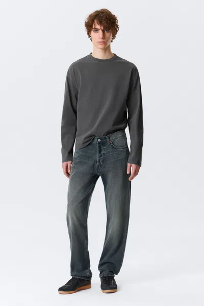Weekday Space Mid Rise Relaxed Straight Leg Jeans In Gray