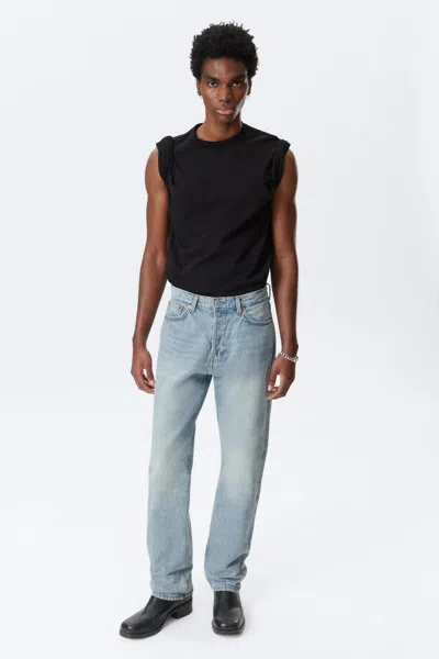 Weekday Space Relaxed Straight Leg Jeans In Blue