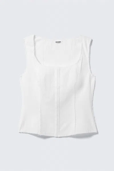 Weekday Square Neck Twill Corset Top