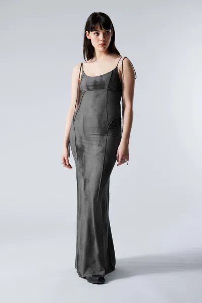 Weekday Strap Maxi Dress In Grey