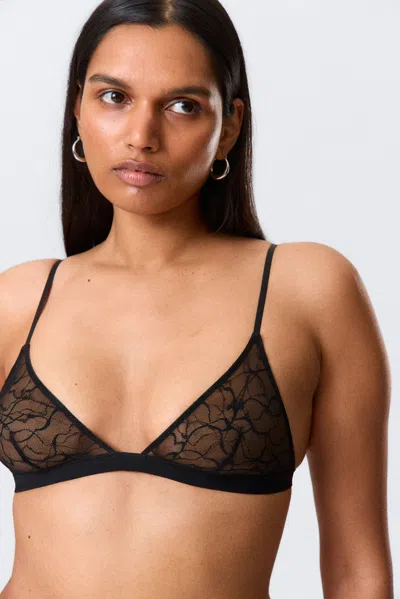 Weekday Swirly Lace Triangle Bra