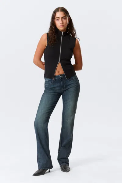 Weekday Tension Mid Rise Slim Bootcut Leg Jeans In Blue